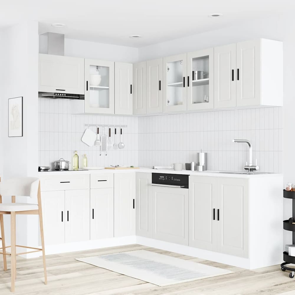 11 Piece Kitchen Cabinet Set "Porto" Engineered Wood White