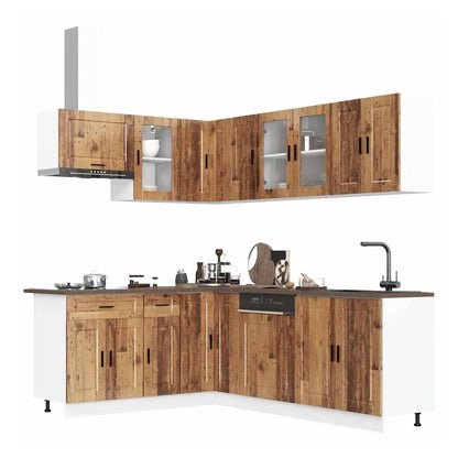 11 Piece Kitchen Cabinet Set "Porto" Engineered Wood Old wood