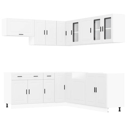11 Piece Kitchen Cabinet Set "Porto" Engineered Wood White