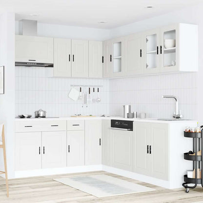 11 Piece Kitchen Cabinet Set "Porto" Engineered Wood White