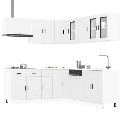 11 Piece Kitchen Cabinet Set "Porto" Engineered Wood White