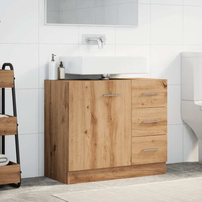vidaXL Sink Cabinet Artisian Oak 63x30x54 cm Engineered Wood 3