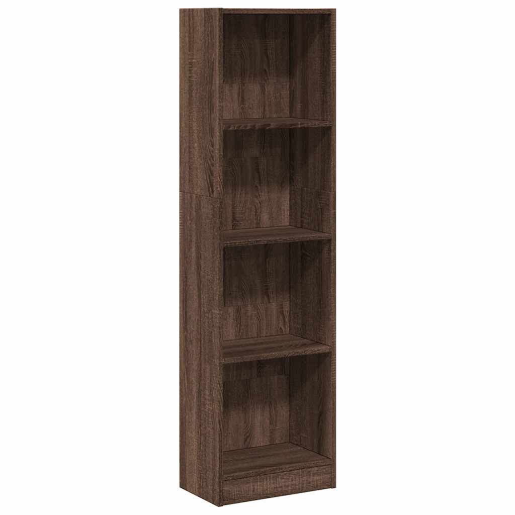 vidaXL Bookcase Brown Oak 40x24x143 cm Engineered Wood 2