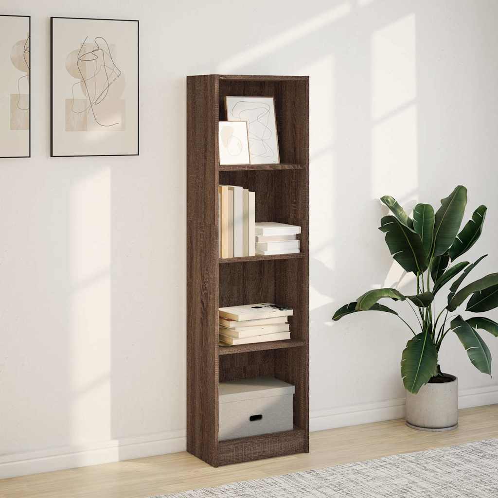 vidaXL Bookcase Brown Oak 40x24x143 cm Engineered Wood 3