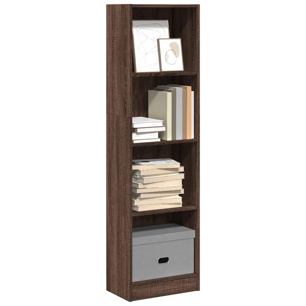 vidaXL Bookcase Brown Oak 40x24x143 cm Engineered Wood 1