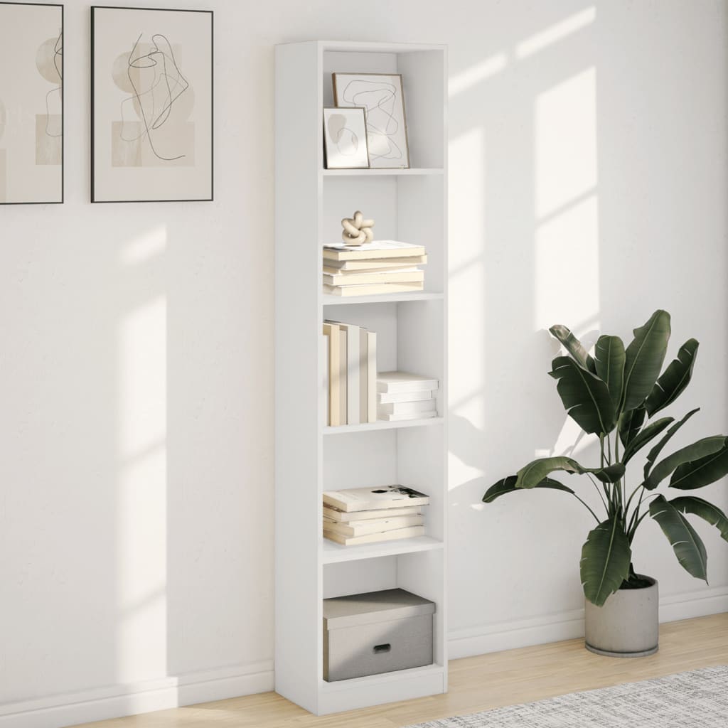 vidaXL Bookcase White 40x24x176 cm Engineered Wood 3