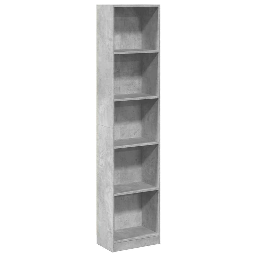 vidaXL Bookcase Concrete Grey 40x24x176 cm Engineered Wood 2