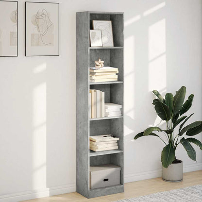 vidaXL Bookcase Concrete Grey 40x24x176 cm Engineered Wood 3