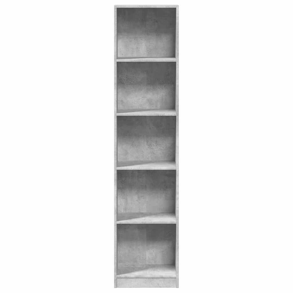 vidaXL Bookcase Concrete Grey 40x24x176 cm Engineered Wood 4