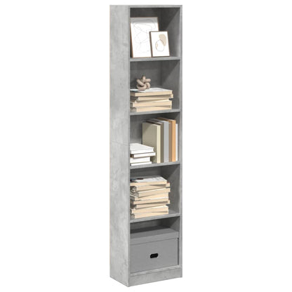 vidaXL Bookcase Concrete Grey 40x24x176 cm Engineered Wood 1