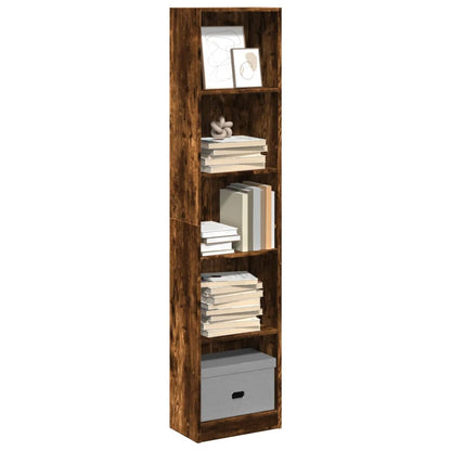 vidaXL Bookcase Smoked Oak 40x24x176 cm Engineered Wood 1
