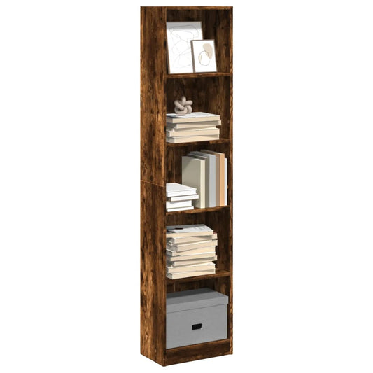 vidaXL Bookcase Smoked Oak 40x24x176 cm Engineered Wood 1