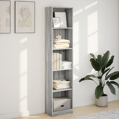 vidaXL Bookcase Grey Sonoma 40x24x176 cm Engineered Wood 3