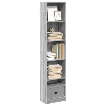 vidaXL Bookcase Grey Sonoma 40x24x176 cm Engineered Wood 1