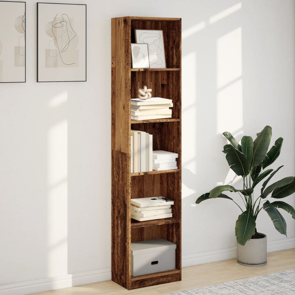 vidaXL Bookcase Old Wood 40x24x176 cm Engineered Wood 3