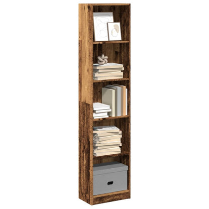 vidaXL Bookcase Old Wood 40x24x176 cm Engineered Wood 1
