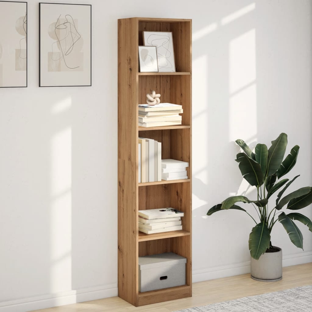 vidaXL Bookcase Artisian Oak 40x24x176 cm Engineered Wood 3