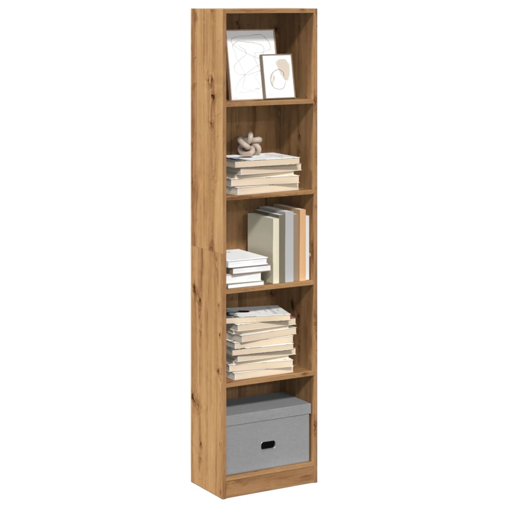 vidaXL Bookcase Artisian Oak 40x24x176 cm Engineered Wood 1