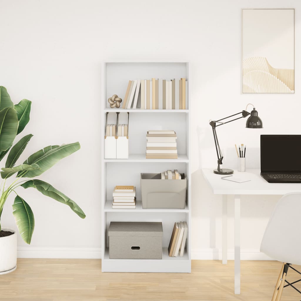 vidaXL Bookcase White 60x24x143 cm Engineered Wood 3