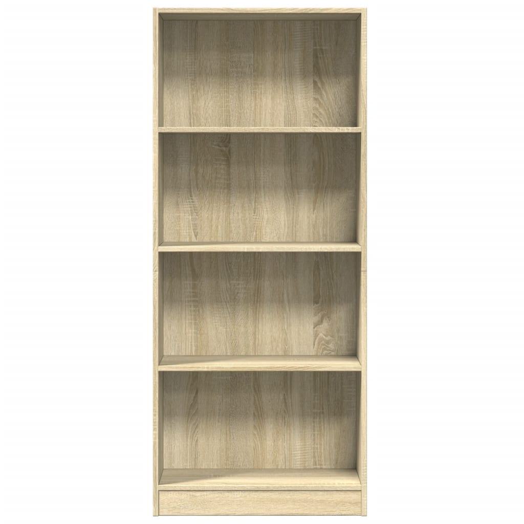 vidaXL Bookcase Sonoma Oak 60x24x143 cm Engineered Wood 4