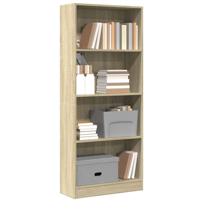 vidaXL Bookcase Sonoma Oak 60x24x143 cm Engineered Wood 1