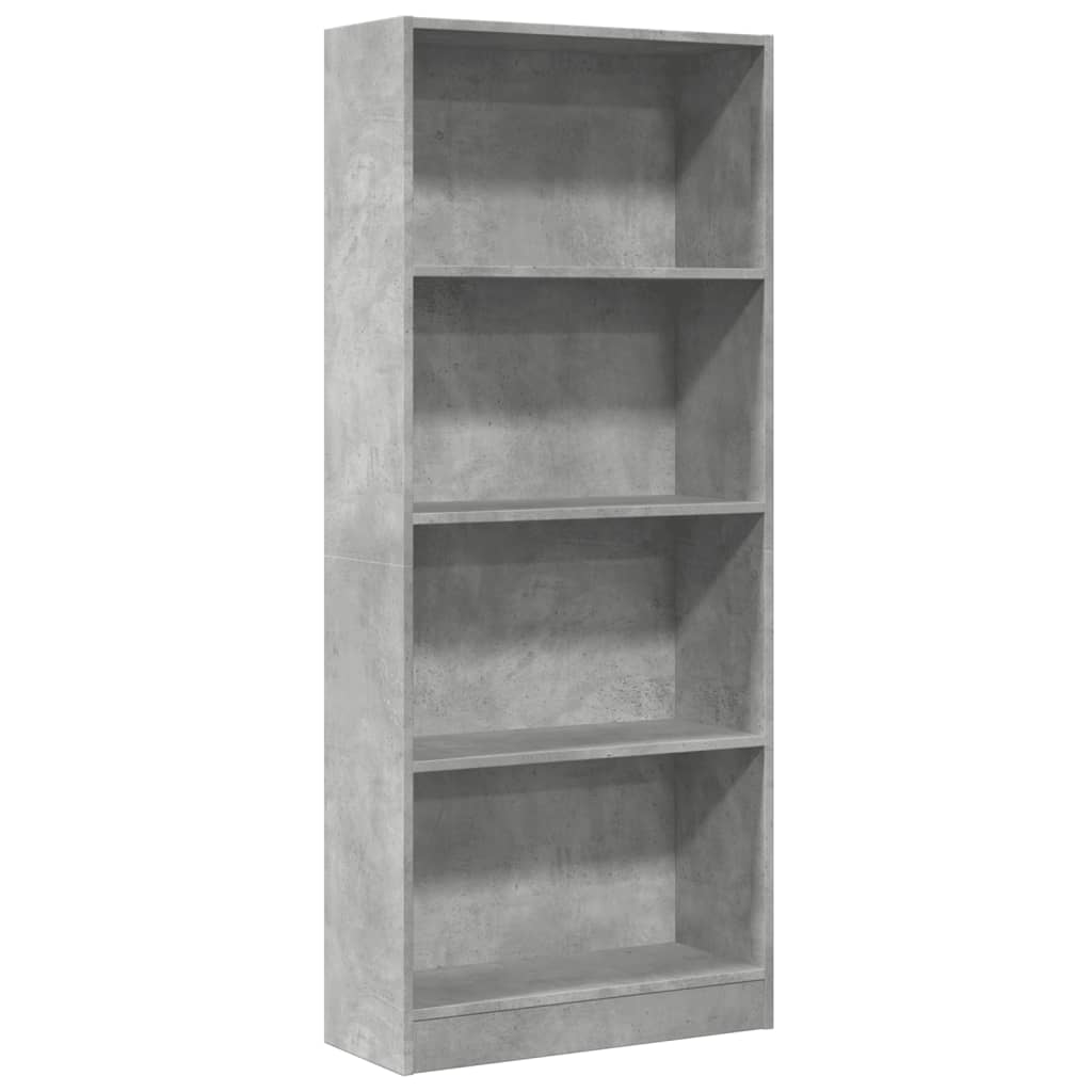 vidaXL Bookcase Concrete Grey 60x24x143 cm Engineered Wood 2