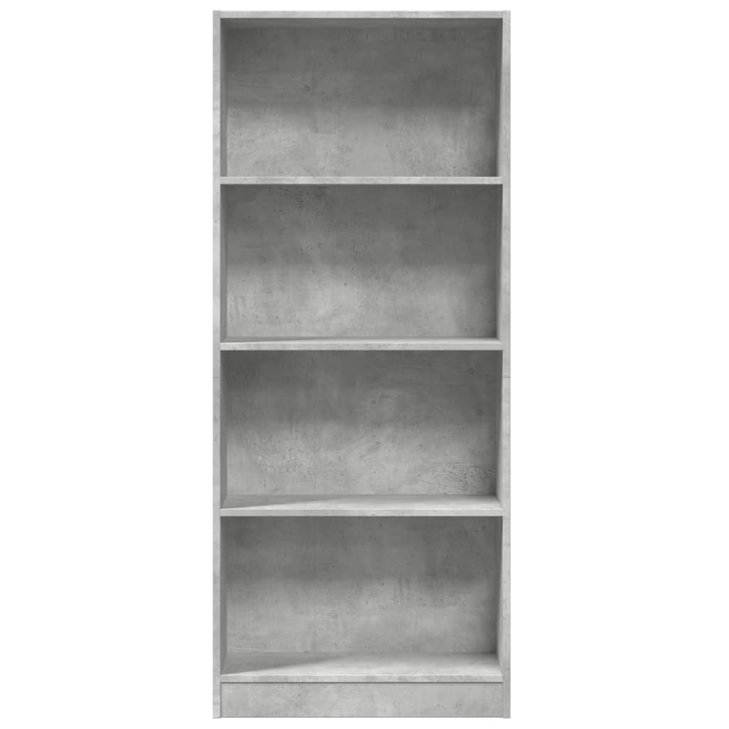 vidaXL Bookcase Concrete Grey 60x24x143 cm Engineered Wood 4