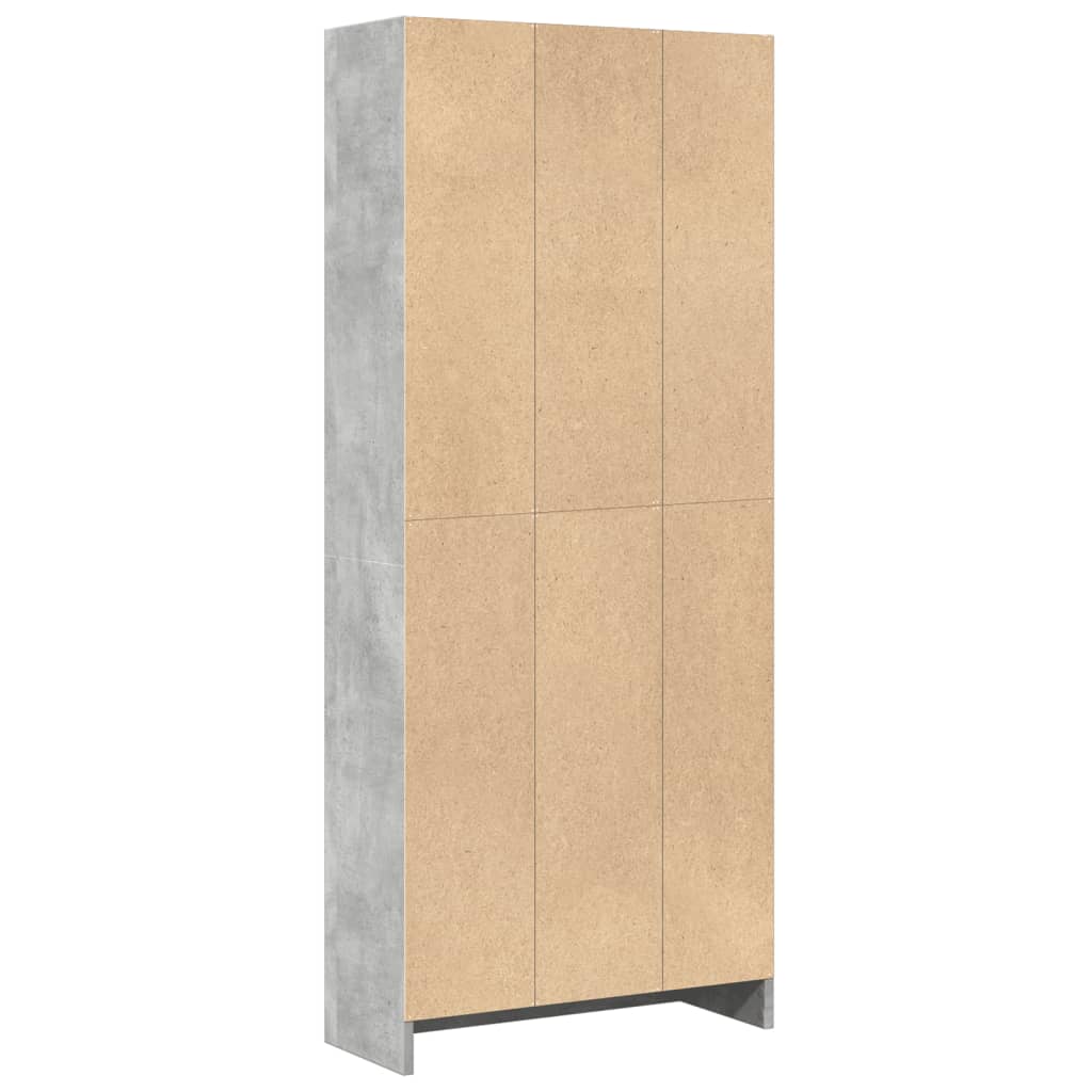 vidaXL Bookcase Concrete Grey 60x24x143 cm Engineered Wood 5
