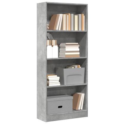 vidaXL Bookcase Concrete Grey 60x24x143 cm Engineered Wood 1