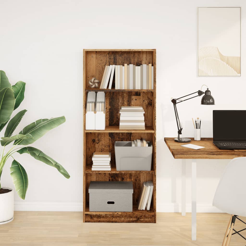 vidaXL Bookcase Old Wood 60x24x143 cm Engineered Wood 3