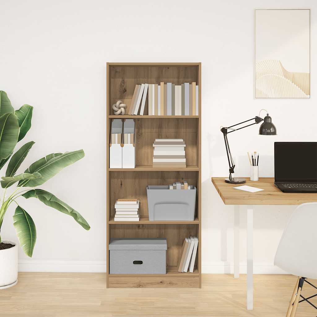 vidaXL Bookcase Artisian Oak 60x24x143 cm Engineered Wood 1