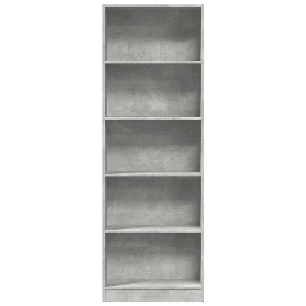 vidaXL Bookcase Concrete Grey 60x24x176 cm Engineered Wood 4