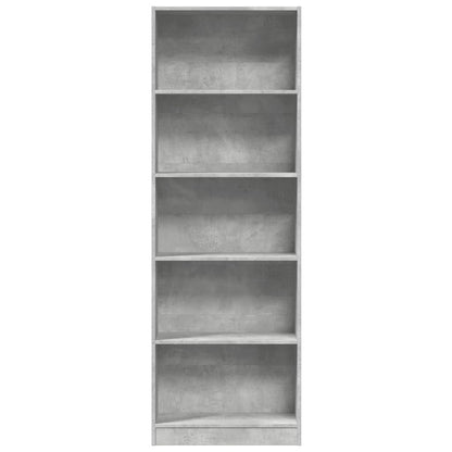 vidaXL Bookcase Concrete Grey 60x24x176 cm Engineered Wood 4