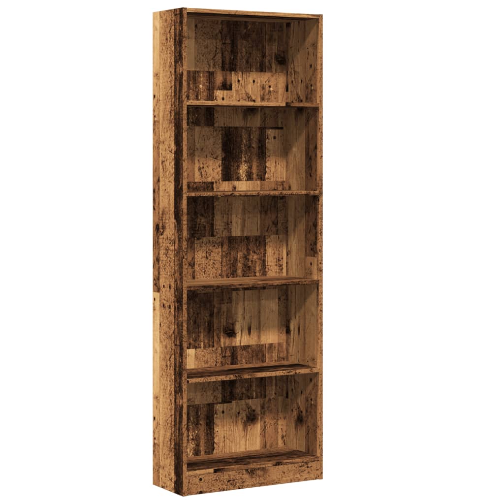 vidaXL Bookcase Old Wood 60x24x176 cm Engineered Wood 2