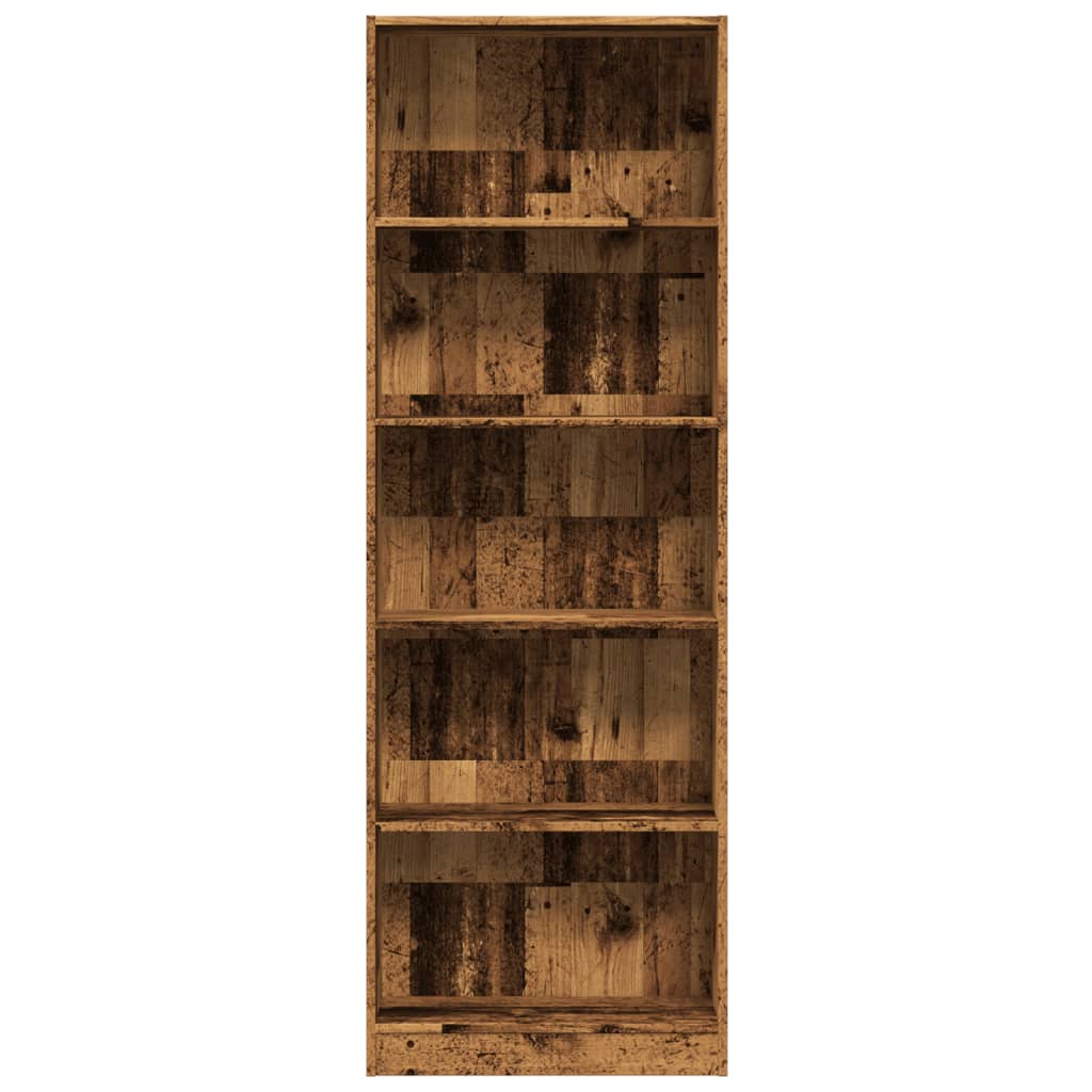 vidaXL Bookcase Old Wood 60x24x176 cm Engineered Wood 4
