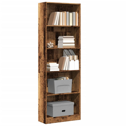 vidaXL Bookcase Old Wood 60x24x176 cm Engineered Wood 1