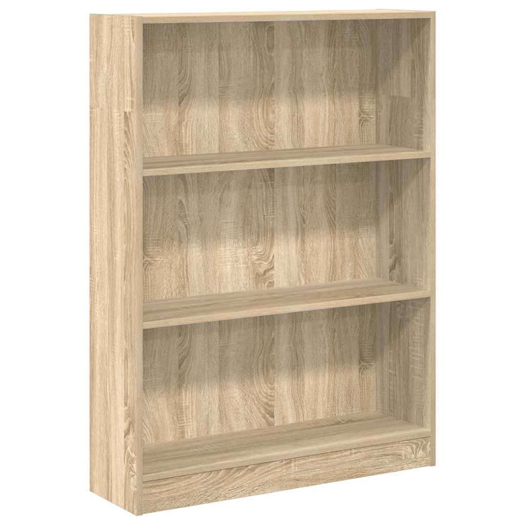 vidaXL Bookcase Sonoma Oak 80x24x109 cm Engineered Wood 2