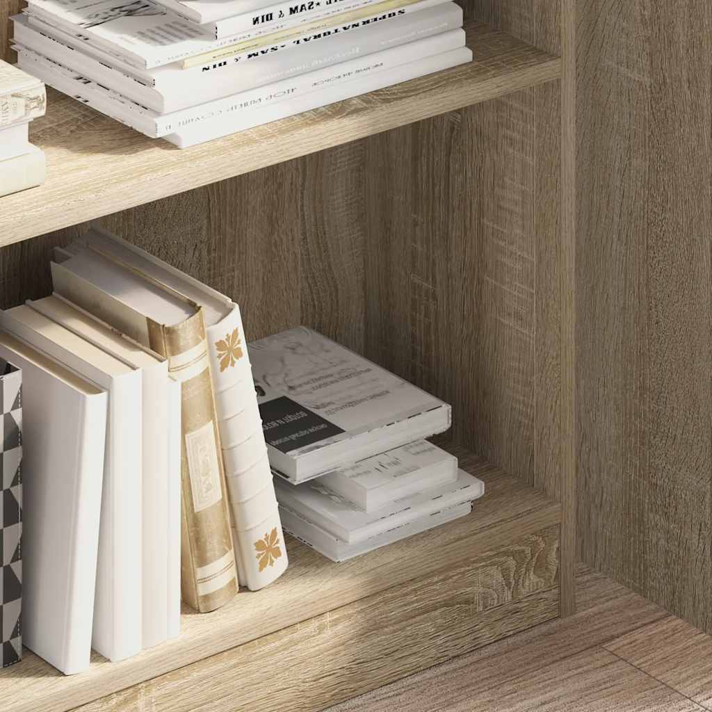 vidaXL Bookcase Sonoma Oak 80x24x109 cm Engineered Wood 3