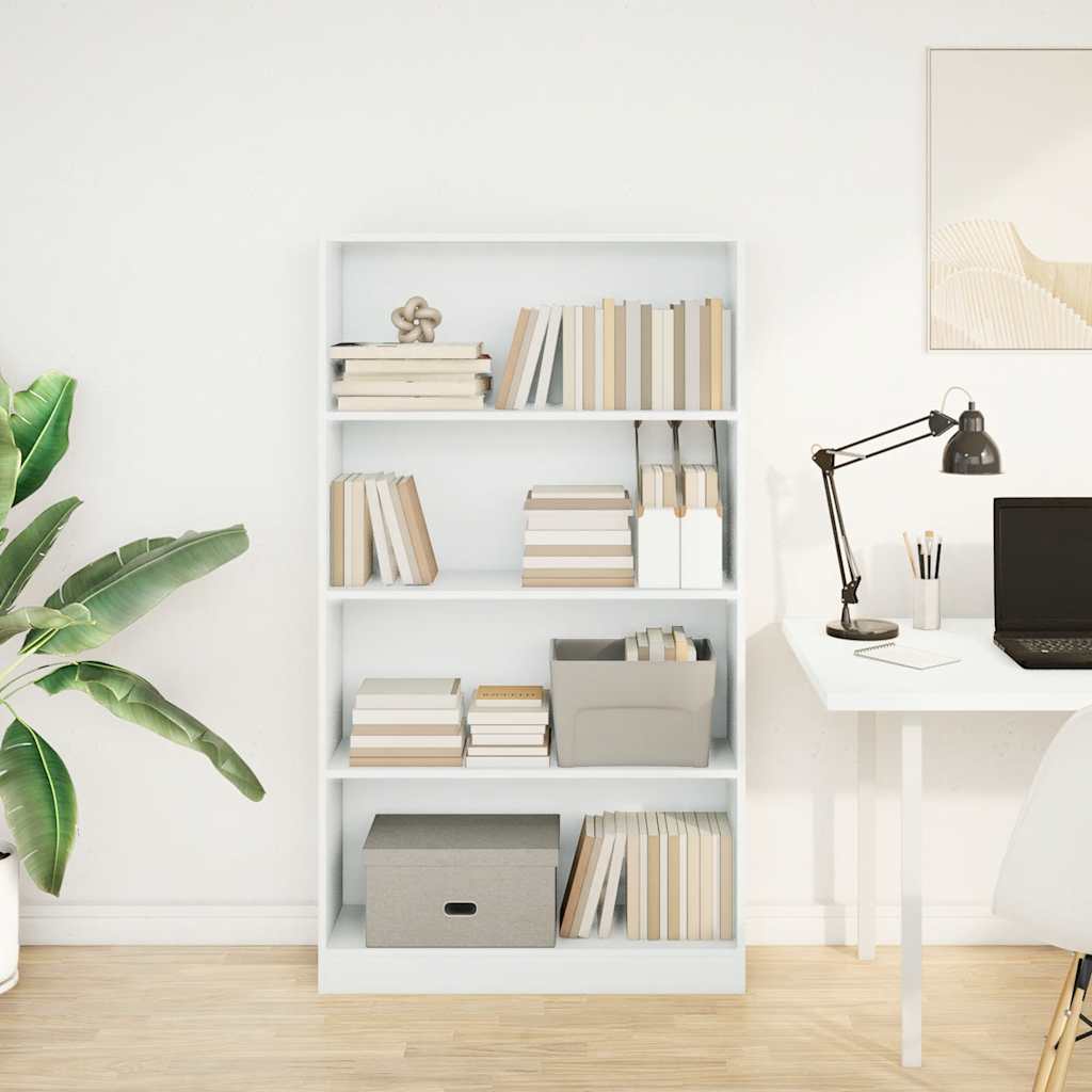 vidaXL Bookcase White 80x24x143 cm Engineered Wood 3