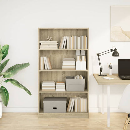 vidaXL Bookcase Sonoma Oak 80x24x143 cm Engineered Wood 3