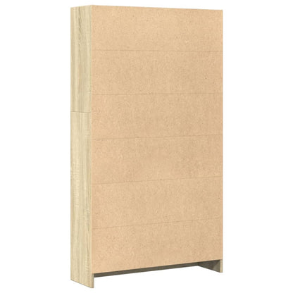 vidaXL Bookcase Sonoma Oak 80x24x143 cm Engineered Wood 5