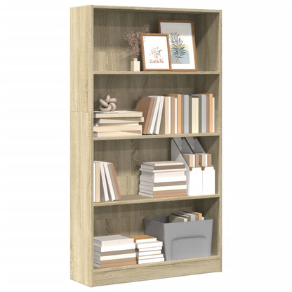 vidaXL Bookcase Sonoma Oak 80x24x143 cm Engineered Wood 1