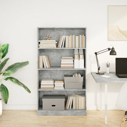 vidaXL Bookcase Concrete Grey 80x24x143 cm Engineered Wood 3