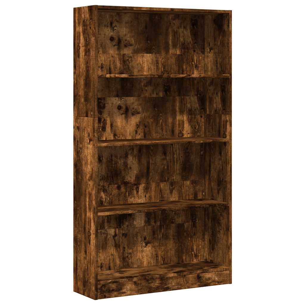 vidaXL Bookcase Smoked Oak 80x24x143 cm Engineered Wood 2