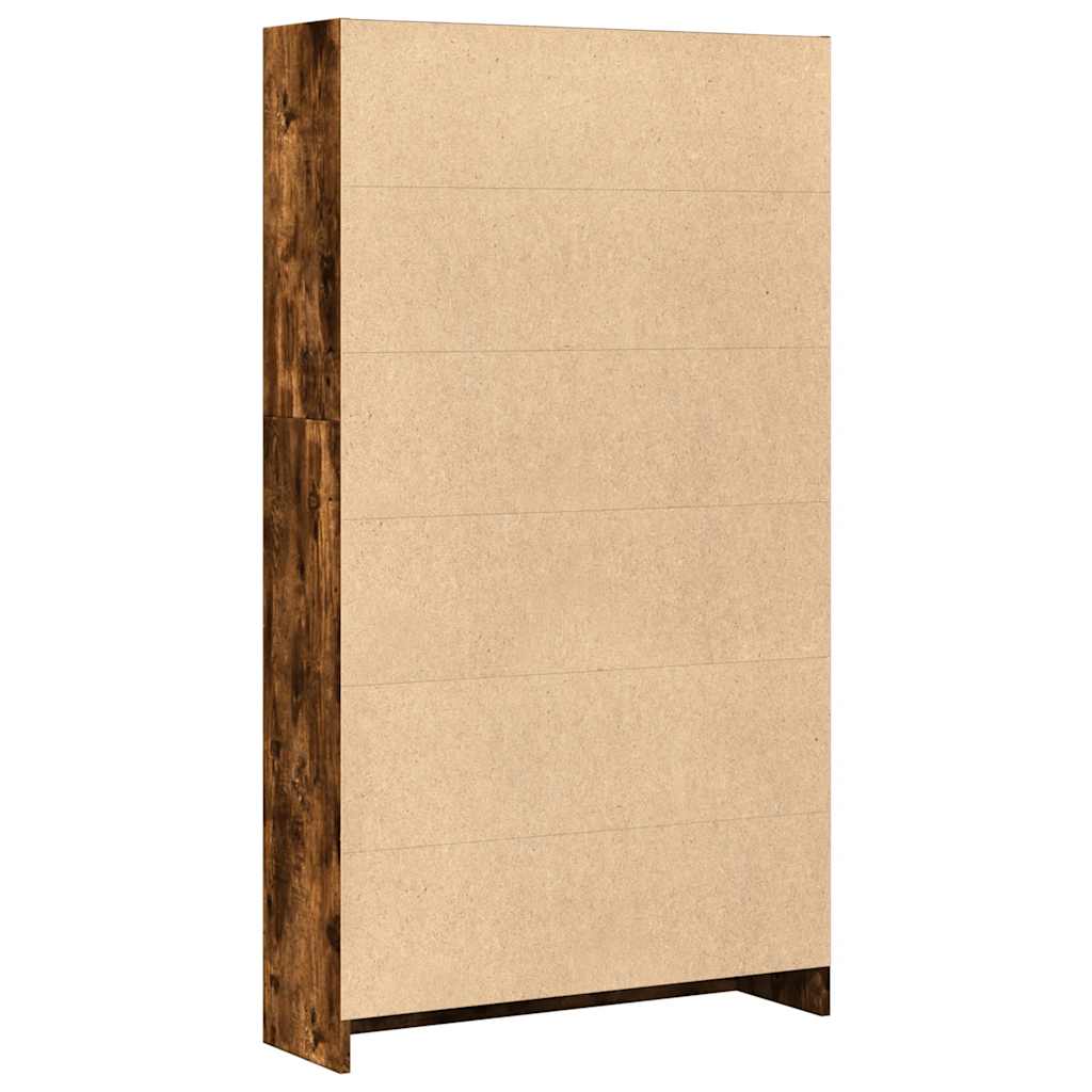 vidaXL Bookcase Smoked Oak 80x24x143 cm Engineered Wood 5