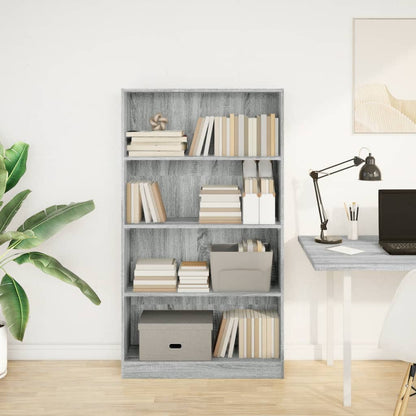 vidaXL Bookcase Grey Sonoma 80x24x143 cm Engineered Wood 3