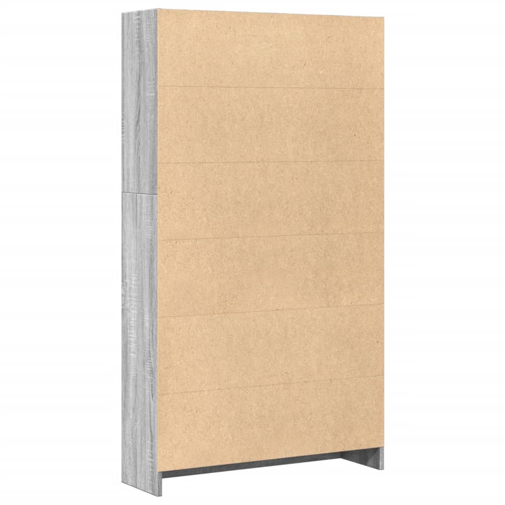 vidaXL Bookcase Grey Sonoma 80x24x143 cm Engineered Wood 5