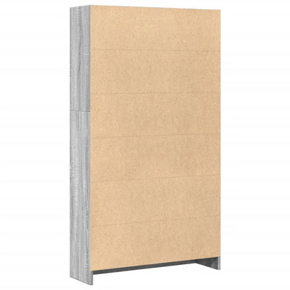 vidaXL Bookcase Grey Sonoma 80x24x143 cm Engineered Wood 5
