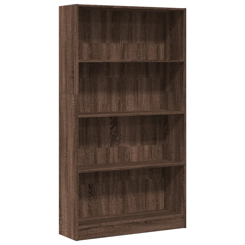 vidaXL Bookcase Brown Oak 80x24x143 cm Engineered Wood 2
