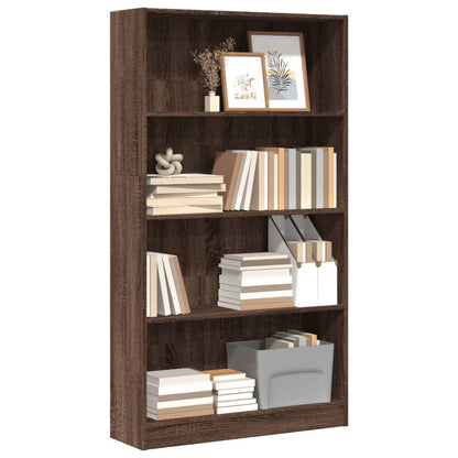 vidaXL Bookcase Brown Oak 80x24x143 cm Engineered Wood 1